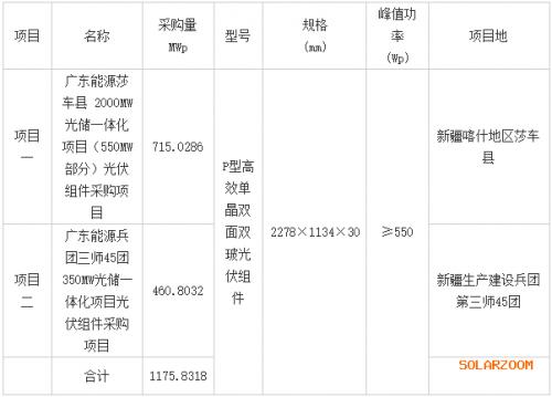 廣東省能源集團(tuán)新疆1GW光伏組件采購招標(biāo)